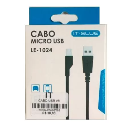 Cabo Micro USB V8 It Blue LE-1024